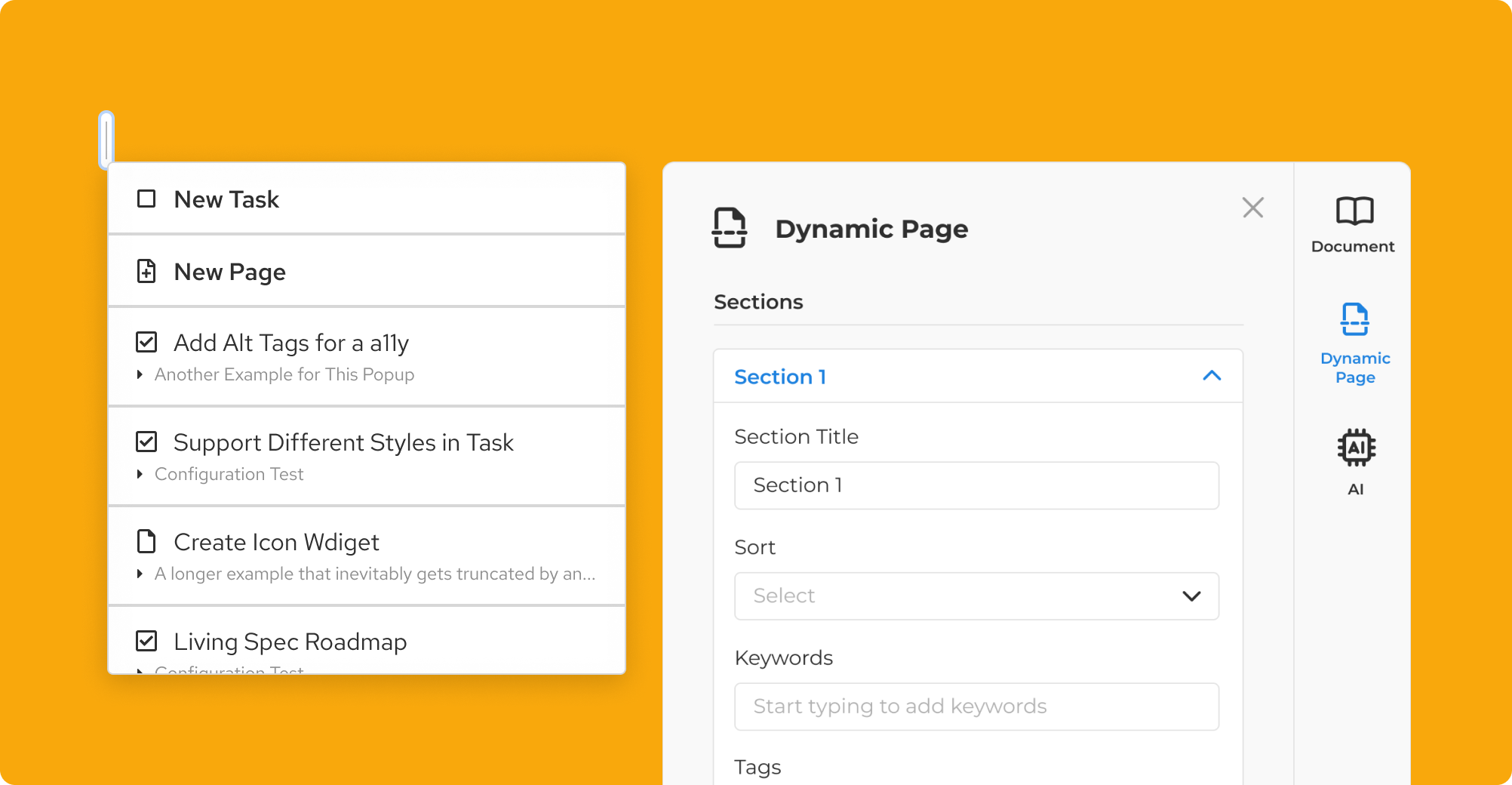 Tags and Dynamic Pages