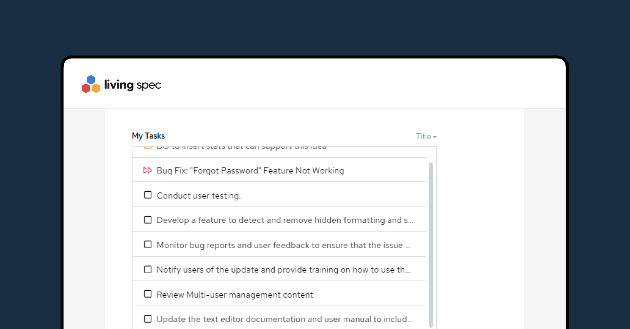 Identify tasks