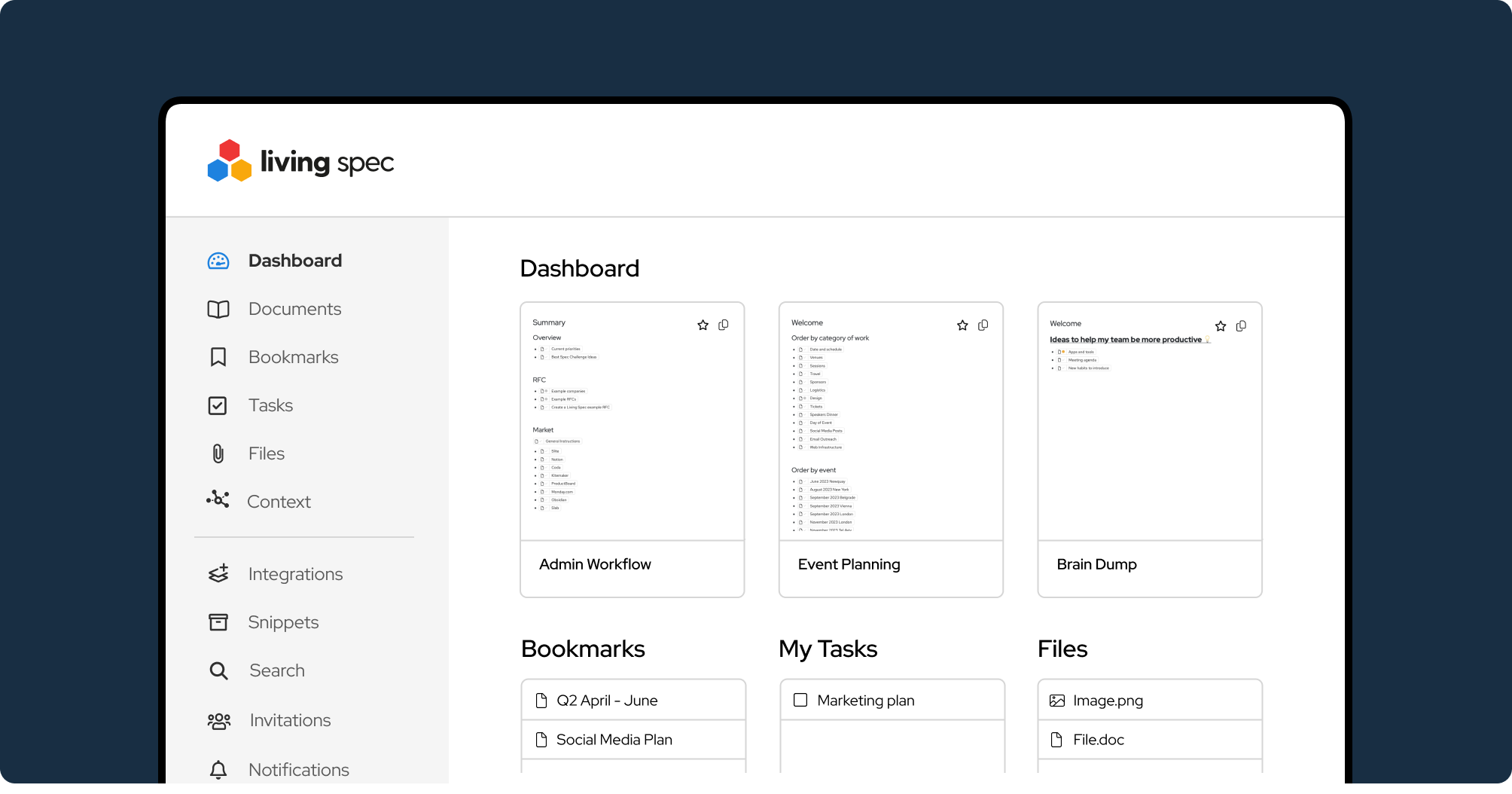 Living Spec Dashboards