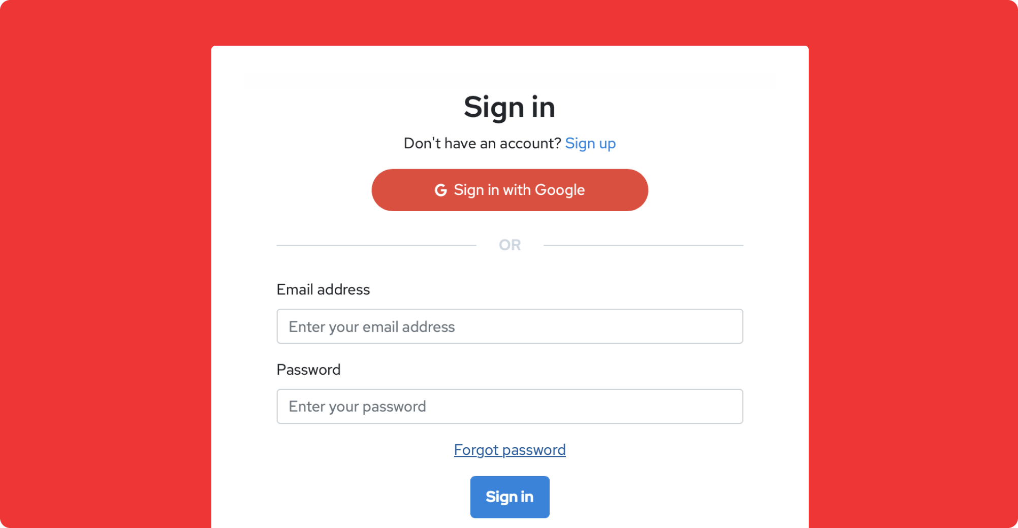 Password and Google SSO